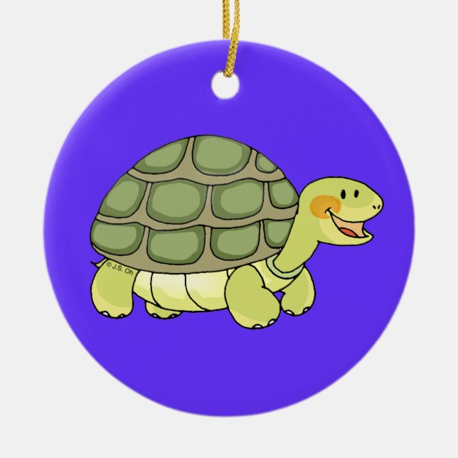 Ornement En Céramique Tortue mignonne (Devant)