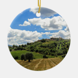 Ornement En Céramique Toscane, paysage panoramique - Italie