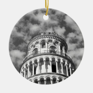 Ornement En Céramique Tour blanche noire de Pise Italie