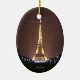 Ornement En Céramique Tour Eiffel en soirée