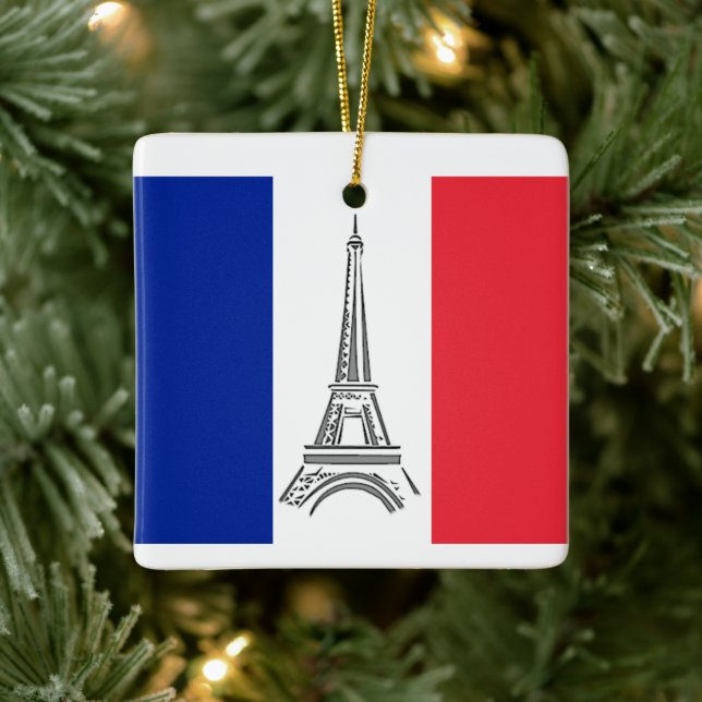 Ornement En Céramique Tour Eiffel Paris Thème de Noël (Arbre)
