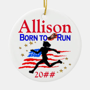 ORNEMENT EN CÉRAMIQUE TRACK STAR PERSONNALISÉ CHRISTMAS ORNAMENT