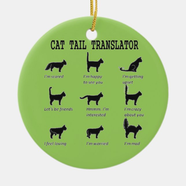 ORNEMENT EN CÉRAMIQUE TRADUCTEUR TAIL CAT (Devant)