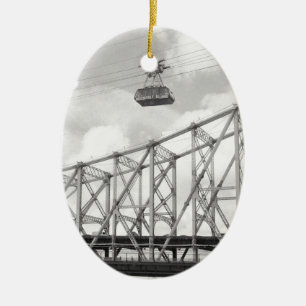 Ornement En Céramique Tramway d'île de Roosevelt, NYC, photo analogue