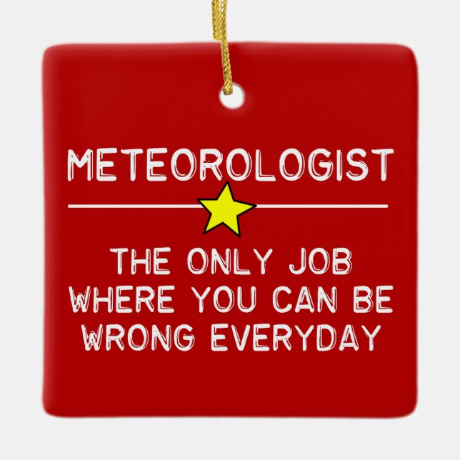 Ornement En Céramique Travail de météorologue (Devant)