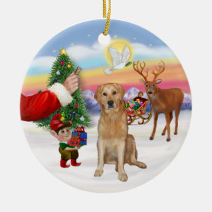 Ornement En Céramique Treat for a Golden Retriever (K)