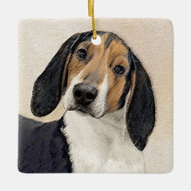 Ornement En Céramique Treeing Walker Coonhound Peinture - Art original (Devant)