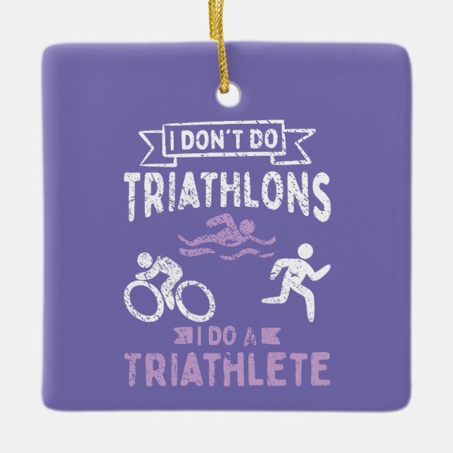 Ornement En Céramique Triathlon Funny (Devant)