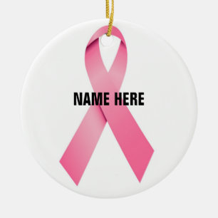 Ornement En Céramique Tribute du ruban du cancer du sein