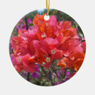 Ornement En Céramique Tropical Pink Bougainvillea Island Floral