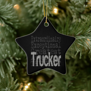 Ornement En Céramique Trucker Extraordinaire