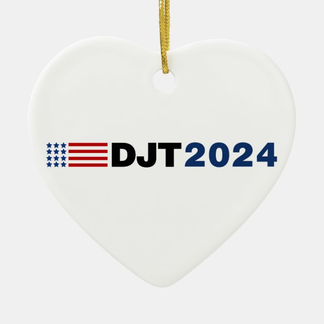 Ornement en céramique Trump 2024 DJT (Devant)
