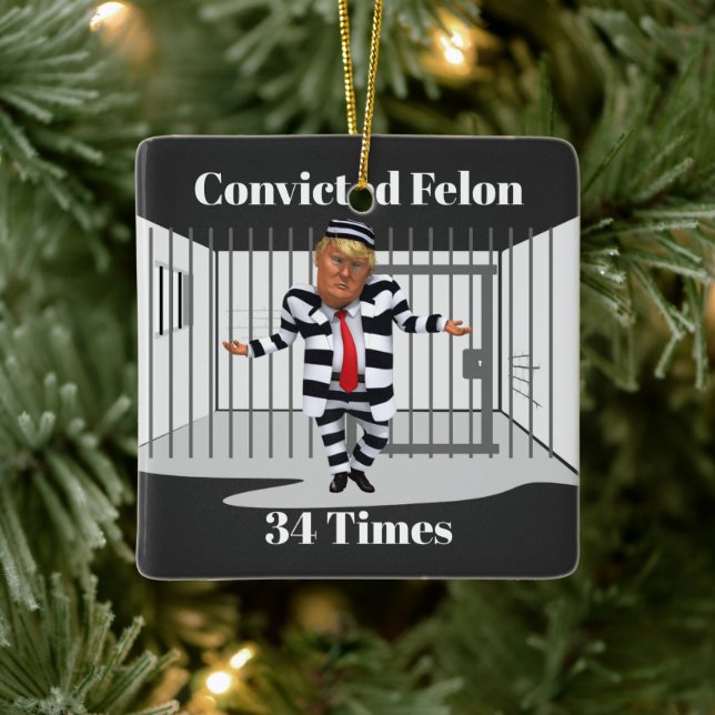 Ornement En Céramique Trump condamné Felon Céramique Ornament (Arbre)