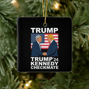 Ornement En Céramique Trump Kennedy Checkmate 2024 Vote Trump Kennedy