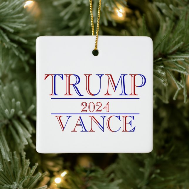 Ornement En Céramique Trump Vance 2024 (Arbre)