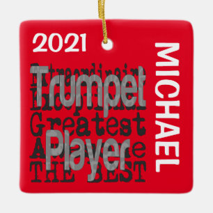 Ornement En Céramique Trumpet Player Extraordinaire CUSTOM