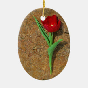 Ornement En Céramique Tulipe jaune et rouge