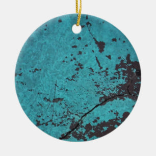 Ornement En Céramique Turquoise bleu rouillé