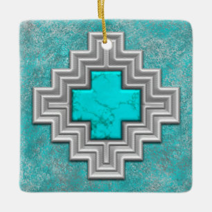 Ornement En Céramique Turquoise du sud-ouest
