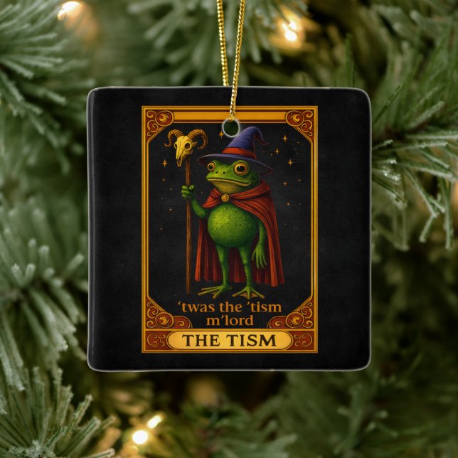Ornement En Céramique T'was The 'Tism M'Lord Frog Meme Autism Awareness (Arbre)