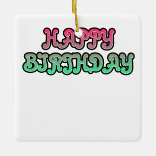 Ornement En Céramique Typographie colorée avec dégradé pour un joyeux an