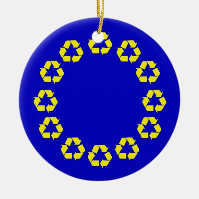 Ornement En Céramique UE réutilisant le drapeau (Devant)