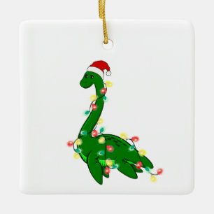 Ornement En Céramique ugly christmas santa Loch ness Monster