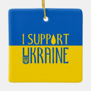 Ornement En Céramique Ukraine drapeau bleu jaune soutien emblème goutte 