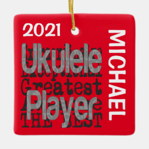 Ornement En Céramique Ukulele Player Extraordinaire PERSONNALISÉ
