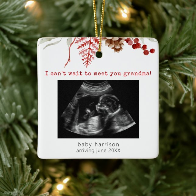 Ornement En Céramique Ultrasonic Photo Grand-mère à Noël (Arbre)
