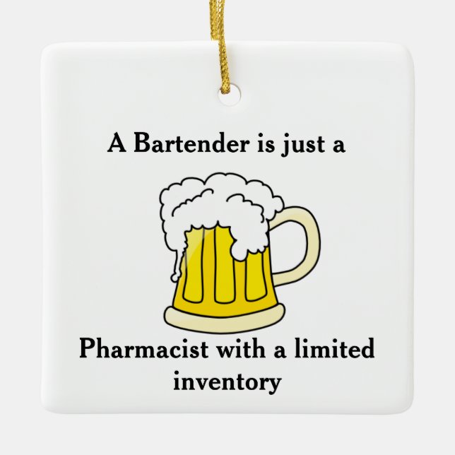 Ornement En Céramique Un barman est juste un pharmacien (Devant)