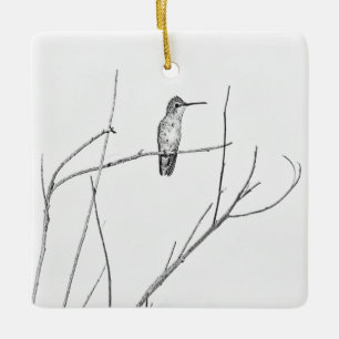 Ornement En Céramique Un colibri sur un bâton