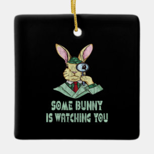 Ornement En Céramique Un lapin de Pâques vous regarde