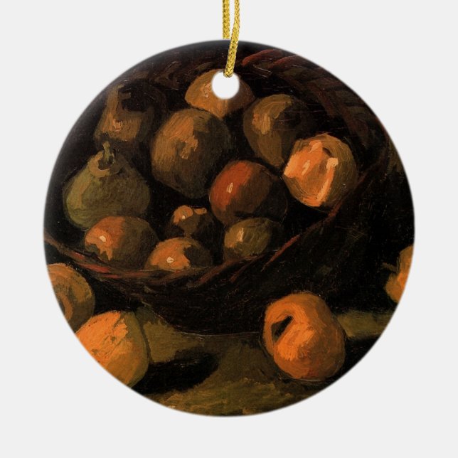 Ornement En Céramique Un panier de pommes de Vincent van Gogh (Devant)