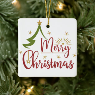 Ornement En Céramique Un sapin de Noël minimaliste