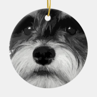 Ornement En Céramique Un Schnauzer miniature noir et blanc