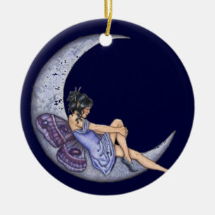 Ornement En Céramique Une lune féerique