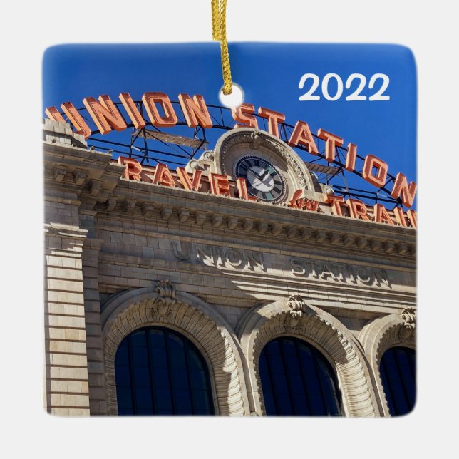 Ornement En Céramique Union Station & State Capitol, Denver, (Devant)