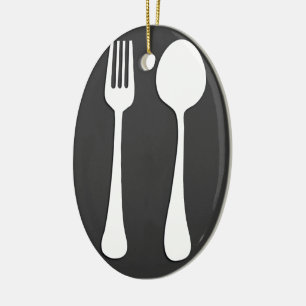 ORNEMENT EN CÉRAMIQUE USTENSILES. FOURCHETTE, CADEAUX DE CUILLÈRE