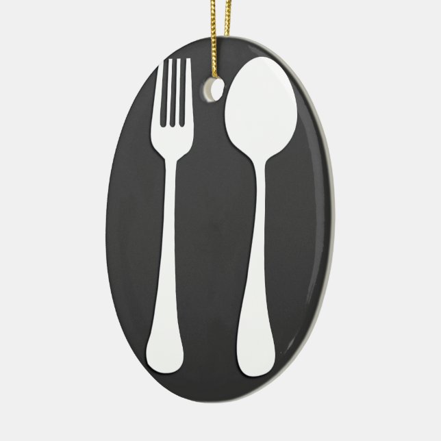 ORNEMENT EN CÉRAMIQUE USTENSILES. FOURCHETTE, CADEAUX DE CUILLÈRE (Gauche)