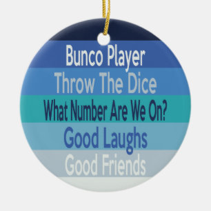 Ornement En Céramique Vacances d'amusement de joueur de Bunco