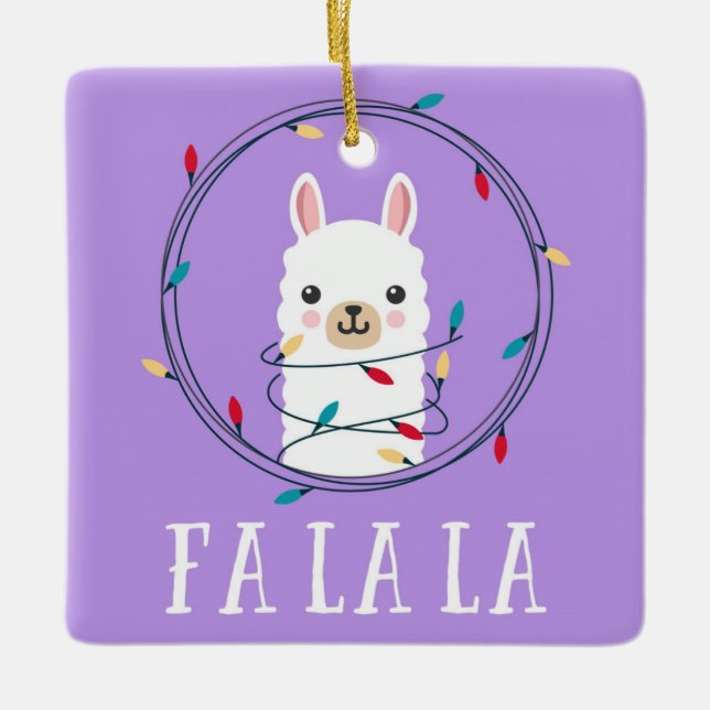 Ornement En Céramique Vacances de Noël Fa La Llama (Devant)