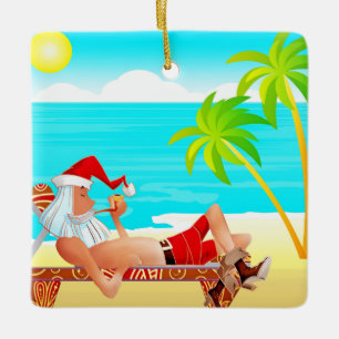 Ornement En Céramique vacances santa claus