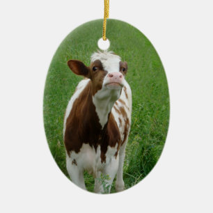 Ornement En Céramique Vache laitière sur la ferme