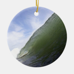 Ornement En Céramique Vague de surf océanique verte