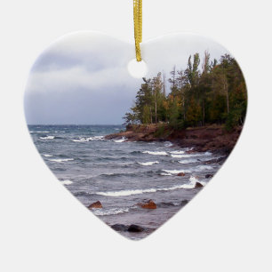 Ornement En Céramique Vagues du lac Supérieur