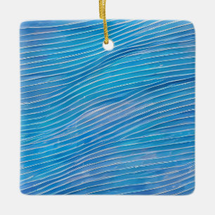 Ornement En Céramique Vagues fracturées du paysage marin Abstrait 21