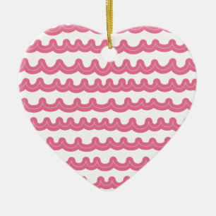 Ornement En Céramique Vagues Whimsical Océan rose