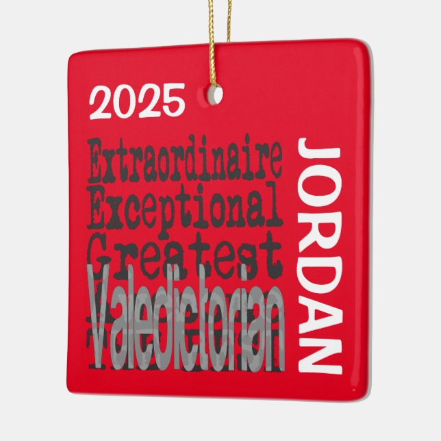 Ornement En Céramique Valedictorian Extraordinaire CUSTOM (Gauche)