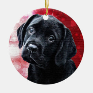 Ornement En Céramique Valentine Puppy